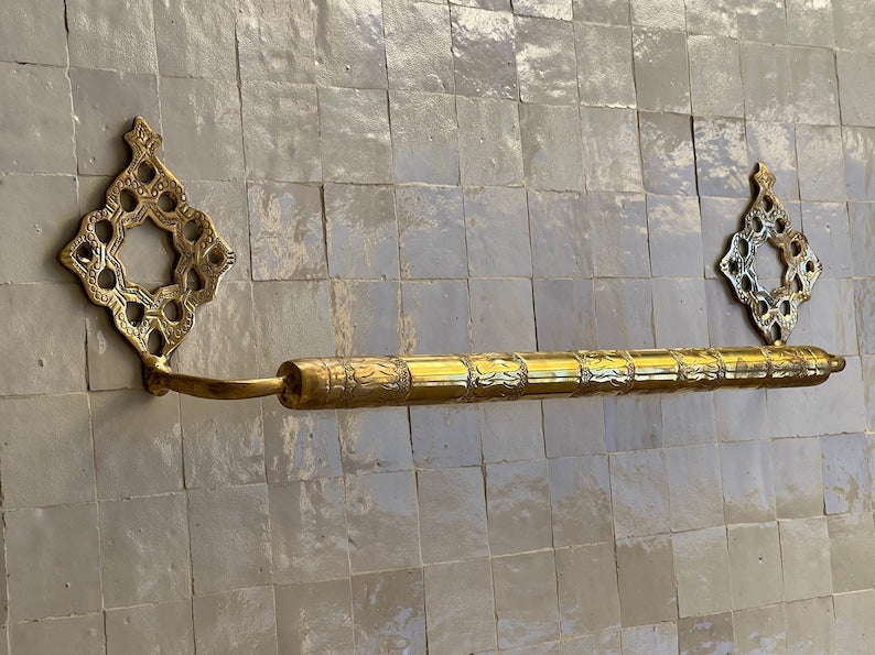 Unlacquered Solid Brass Towel Rail