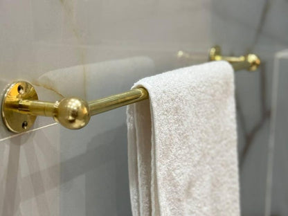 Unlacquered Brass Towel Rod Holder