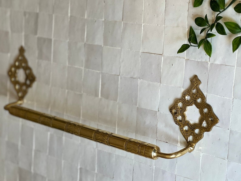 Unlacquered Solid Brass Towel Rail