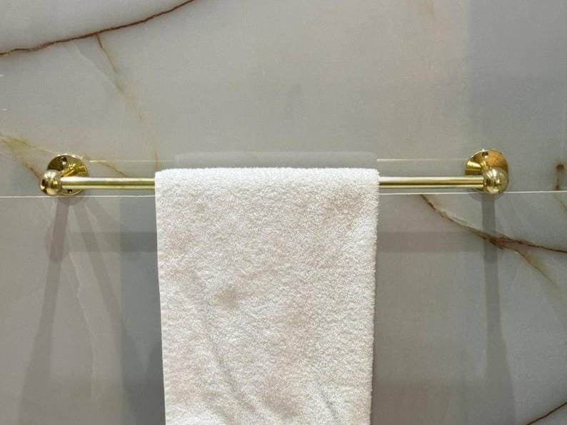 Unlacquered Brass Towel Rod Holder