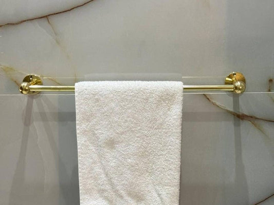 Unlacquered Brass Towel Rod Holder
