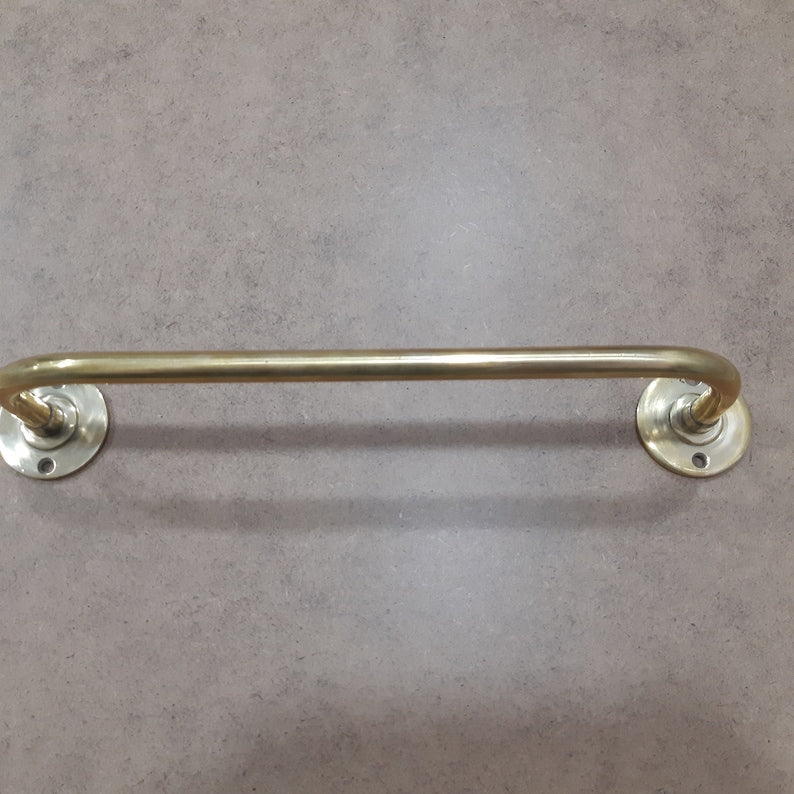 Polished Unlacquered Brass Towel Bar