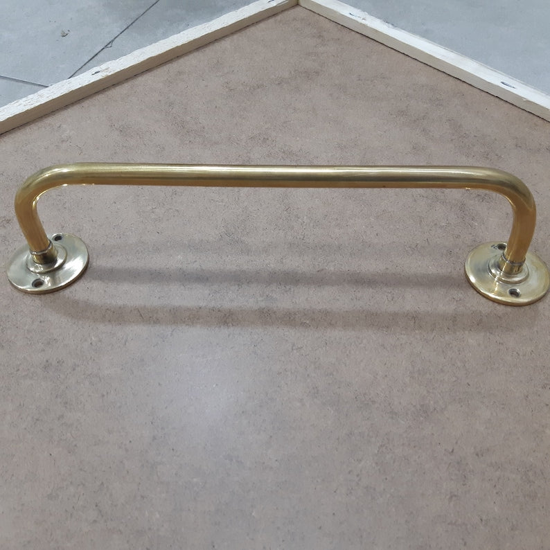 Polished Unlacquered Brass Towel Bar