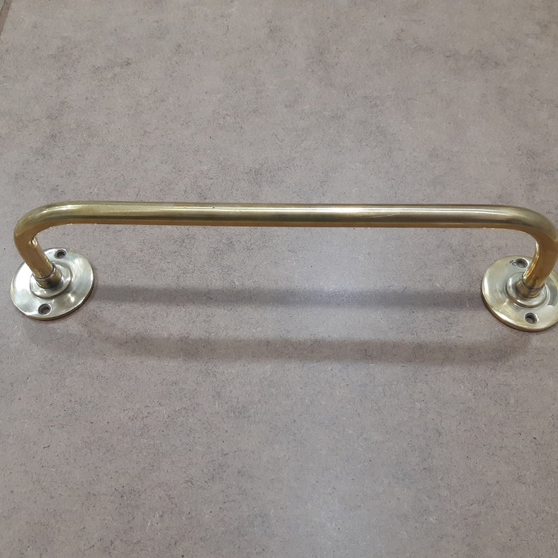 Polished Unlacquered Brass Towel Bar