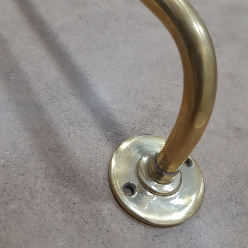 Polished Unlacquered Brass Towel Bar