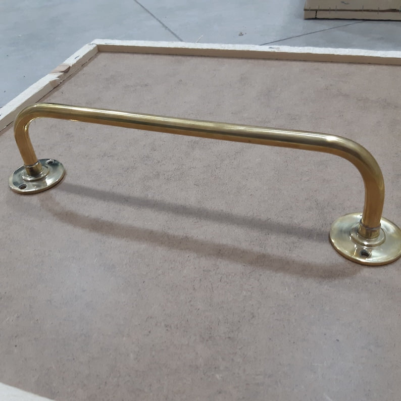 Polished Unlacquered Brass Towel Bar