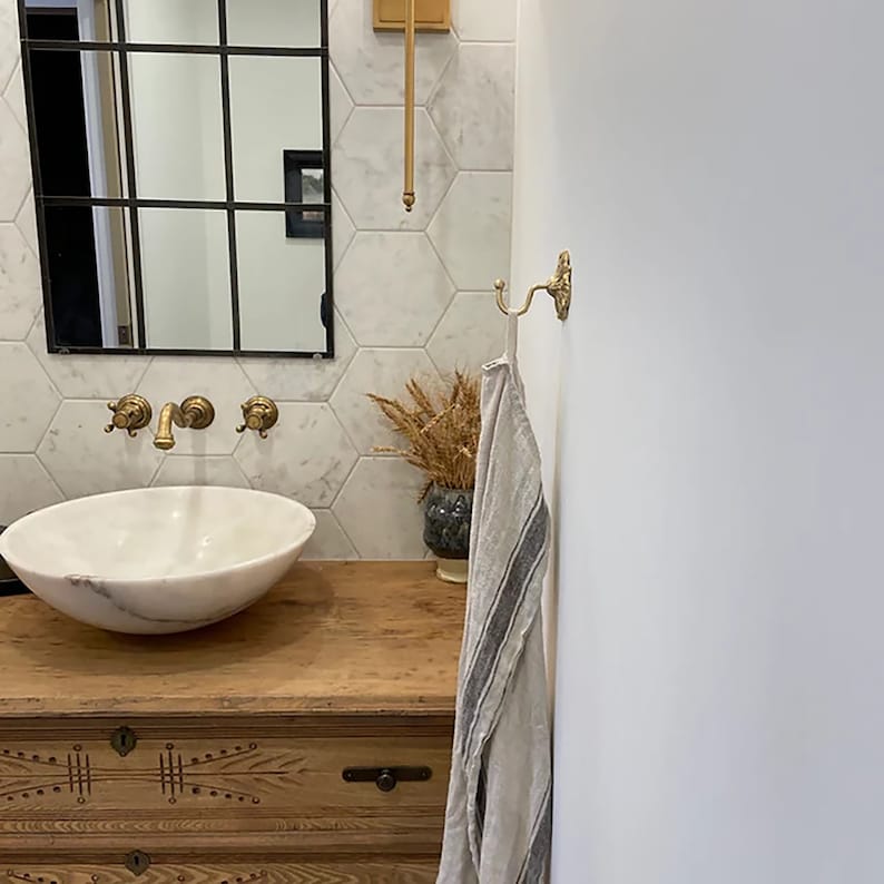 Solid Brass Wall Towel Hook Kitchen & Bathroom Use