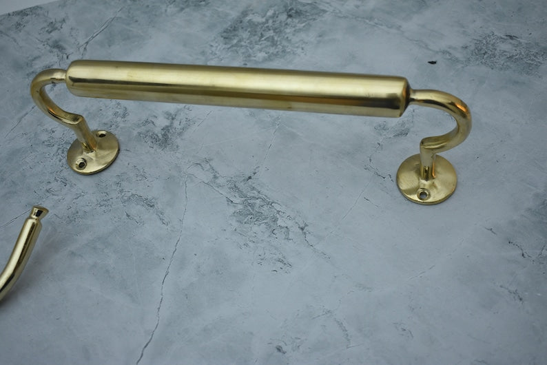 Brass Wall-Mounted Towel Bar for Bathroom & Kitchen Rail