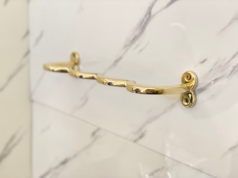 Handmade Unlacquered Brass Towel Rod
