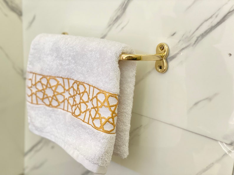 Handmade Unlacquered Brass Towel Rod