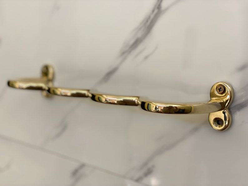 Handmade Unlacquered Brass Towel Rod