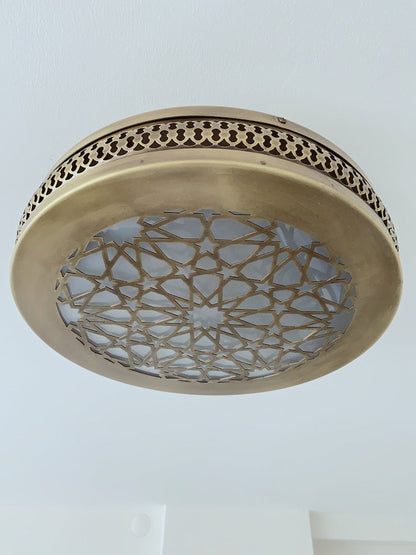 Star-Patterned Moroccan Brass Ceiling Light