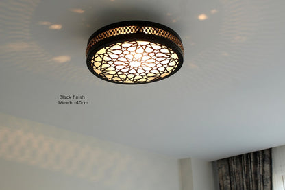 Star-Patterned Moroccan Brass Ceiling Light