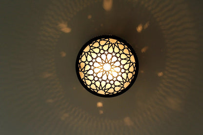 Star-Patterned Moroccan Brass Ceiling Light