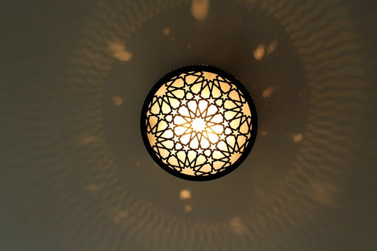 Star-Patterned Moroccan Brass Ceiling Light