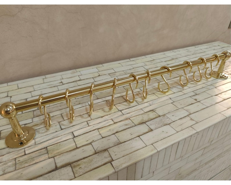 Unlacquered Solid Brass Pot Rack
