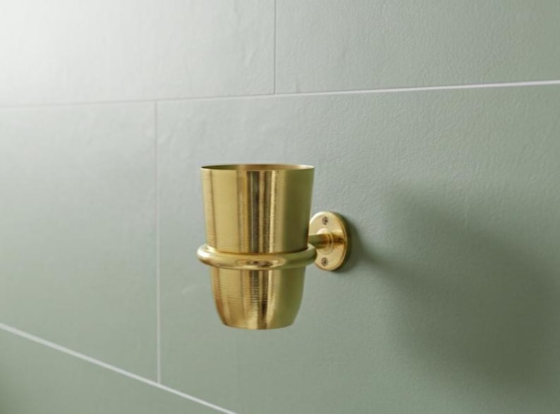 Farmhouse Brass Toothbrush Cup Holder