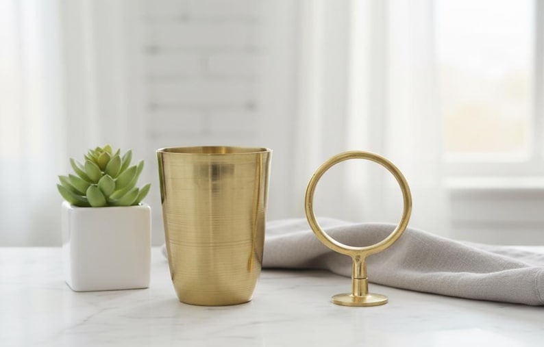 Farmhouse Brass Toothbrush Cup Holder