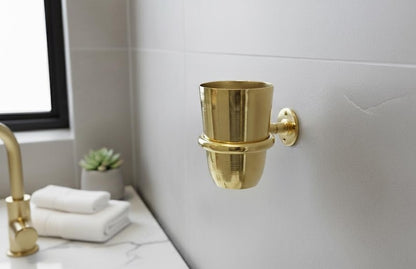 Farmhouse Brass Toothbrush Cup Holder