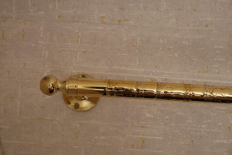 Unlacquered Brass Towel Holder Rail for Bathroom
