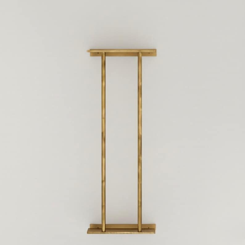 Unlacquered Brass Towel Bar Rack With Vertical Rods