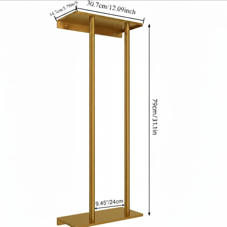 Unlacquered Brass Towel Bar Rack With Vertical Rods