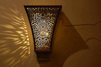 Moroccan Filigree Brass Sconce