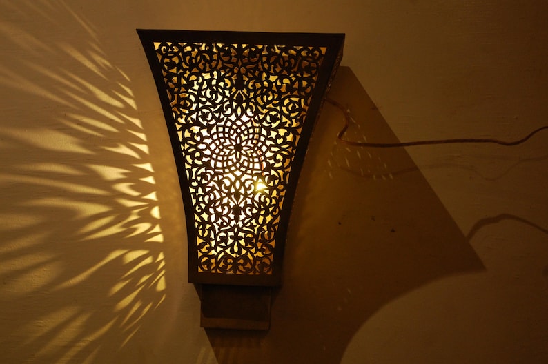 Moroccan Filigree Brass Sconce
