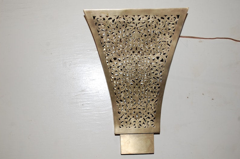 Moroccan Filigree Brass Sconce