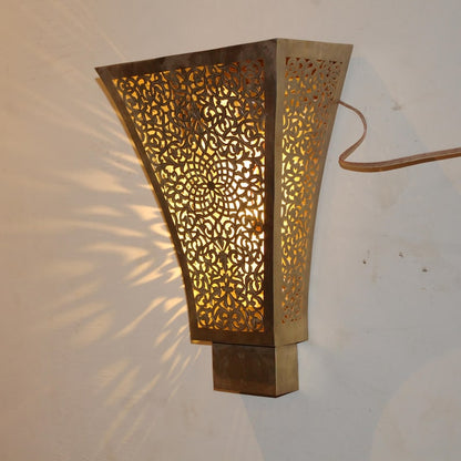 Moroccan Filigree Brass Sconce
