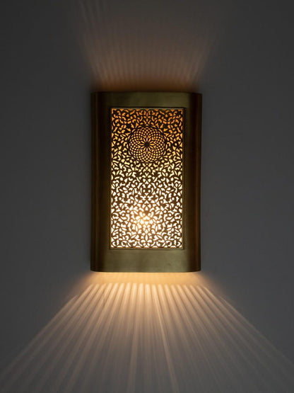 Moroccan Filigree Brass Wall Light