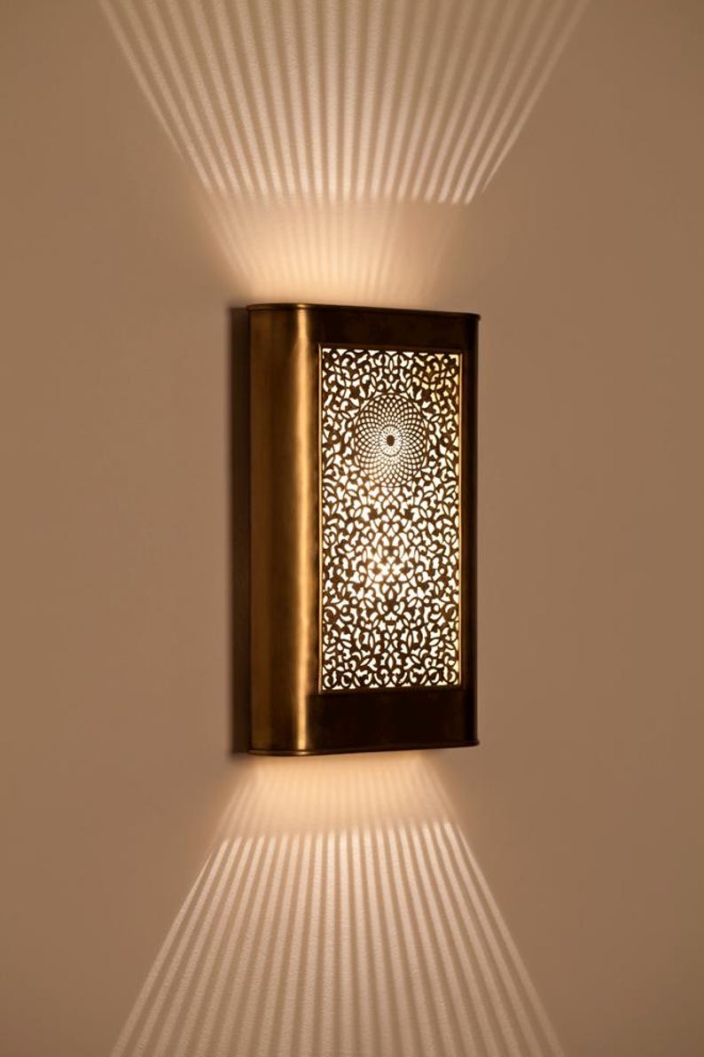 Moroccan Filigree Brass Wall Light