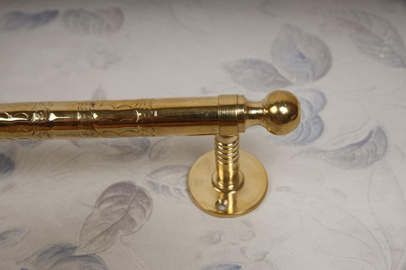 Handcrafted Moroccan Hammered Brass Towel Bar