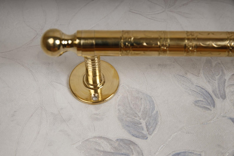Handcrafted Moroccan Hammered Brass Towel Bar