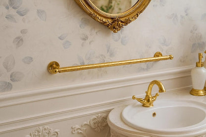 Handcrafted Moroccan Hammered Brass Towel Bar