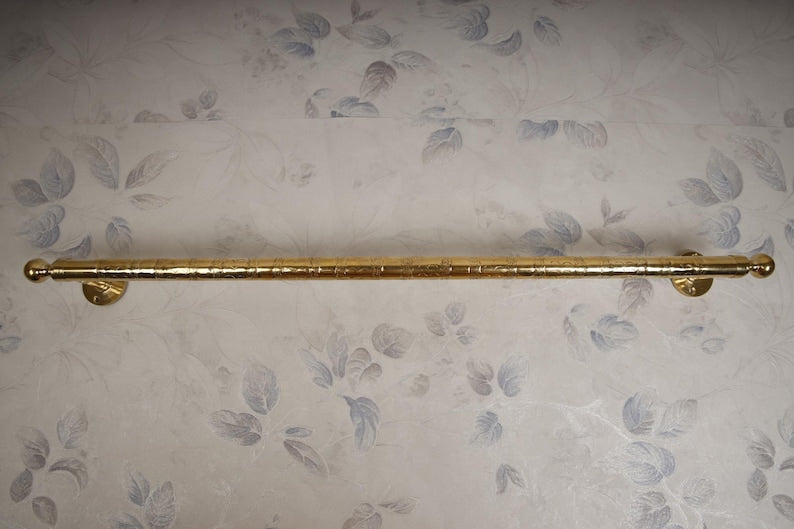 Handcrafted Moroccan Hammered Brass Towel Bar