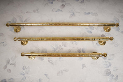 Handcrafted Moroccan Hammered Brass Towel Bar