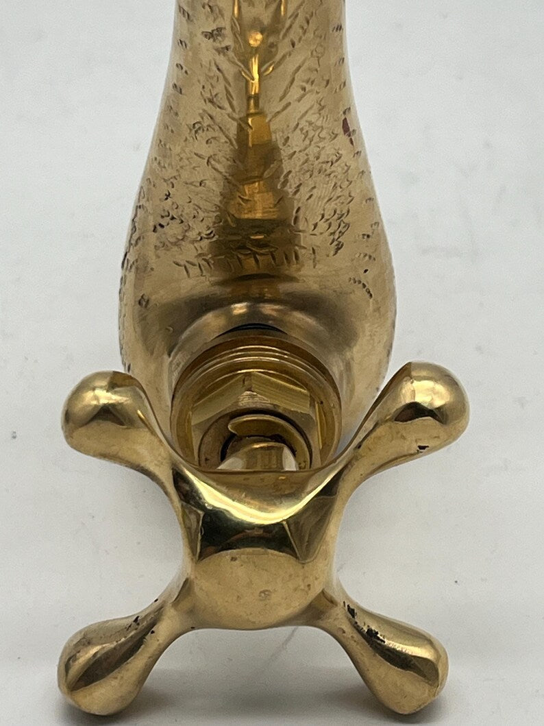 Artisan Engraved Brass Wall-Mounted Tap