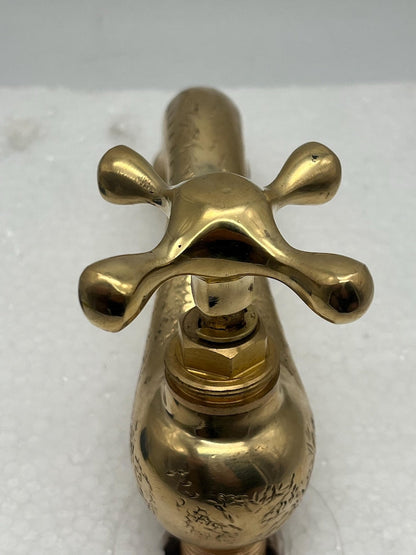 Artisan Engraved Brass Wall-Mounted Tap