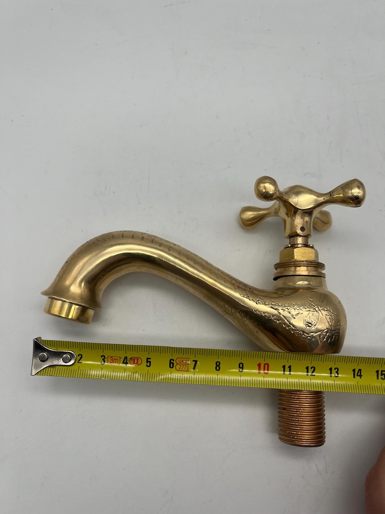 Artisan Engraved Brass Wall-Mounted Tap