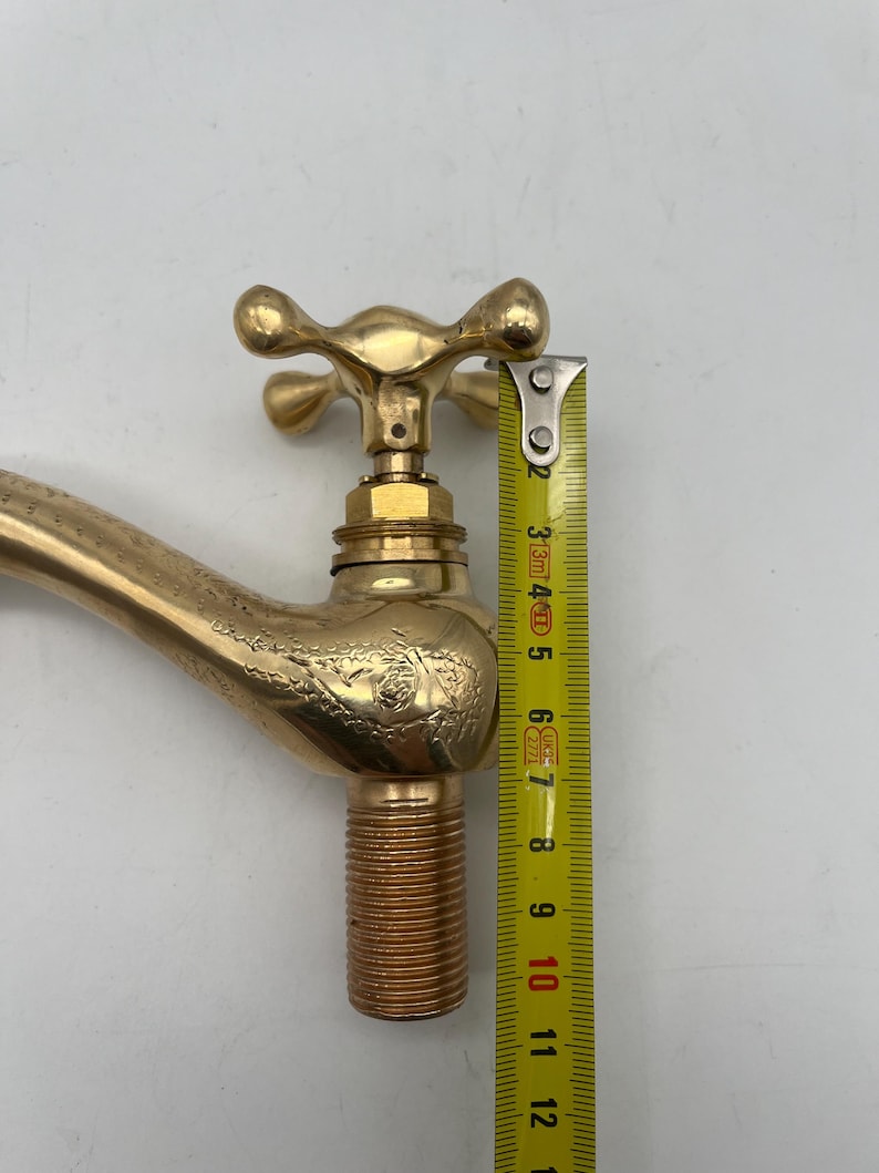 Artisan Engraved Brass Wall-Mounted Tap