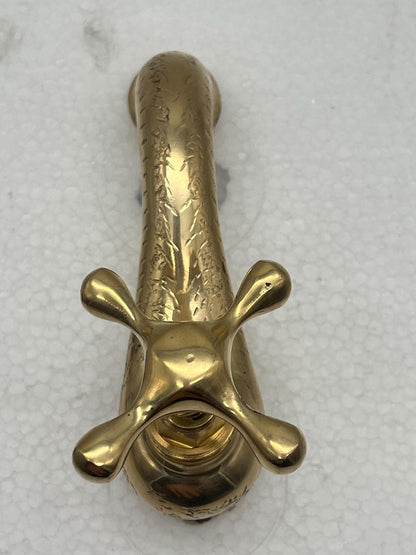 Artisan Engraved Brass Wall-Mounted Tap
