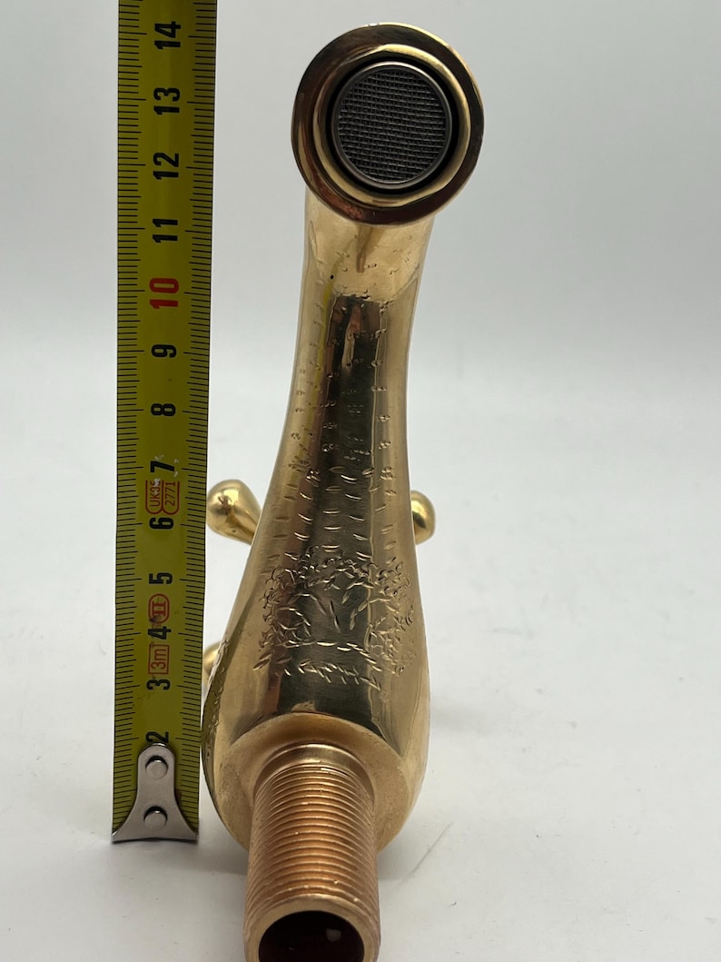 Artisan Engraved Brass Wall-Mounted Tap