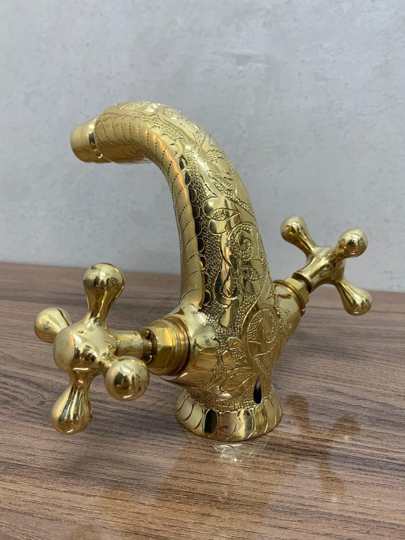 Handcrafted Solid Brass Moroccan Bathroom Faucet