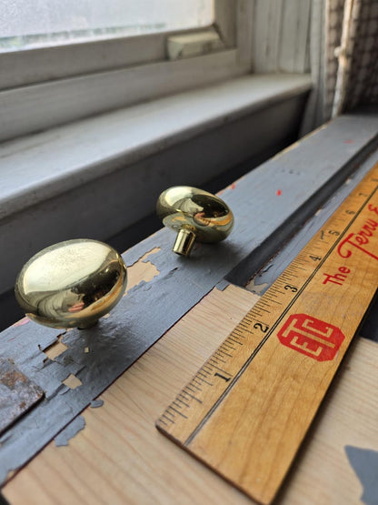 Vintage Solid Brass Round Drawer Knob