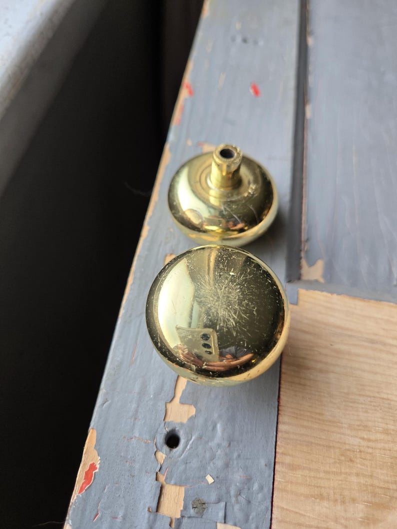 Vintage Solid Brass Round Drawer Knob