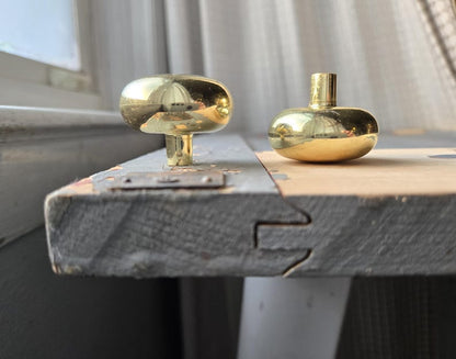 Vintage Solid Brass Round Drawer Knob