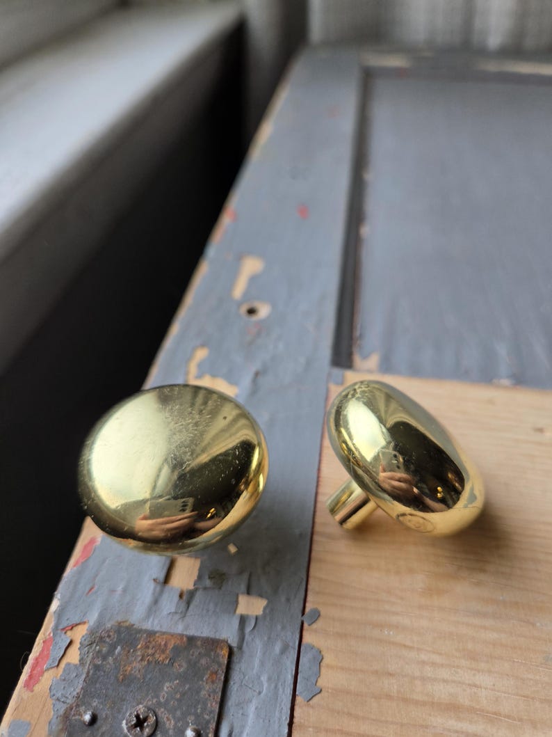 Vintage Solid Brass Round Drawer Knob