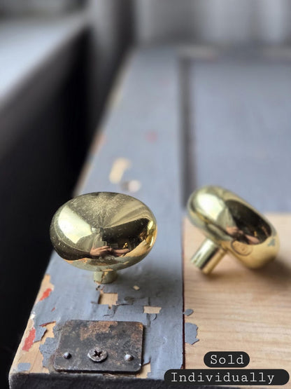 Vintage Solid Brass Round Drawer Knob
