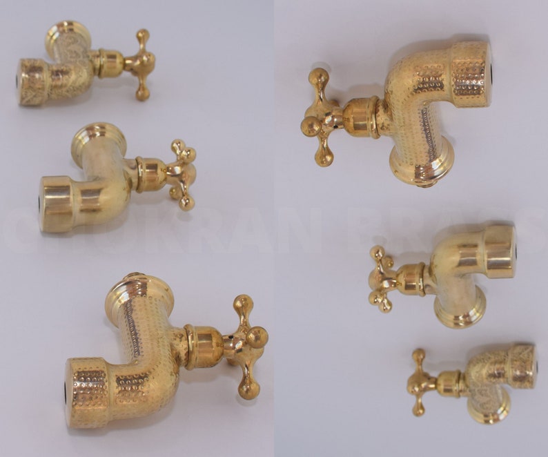 Hand-Hammered Brass Mini Wall Tap